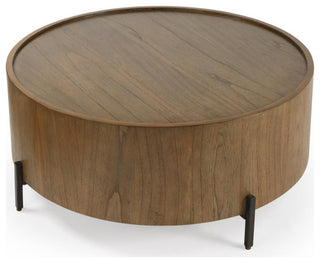 Company Tori Round Coffee Table, Medium Brown