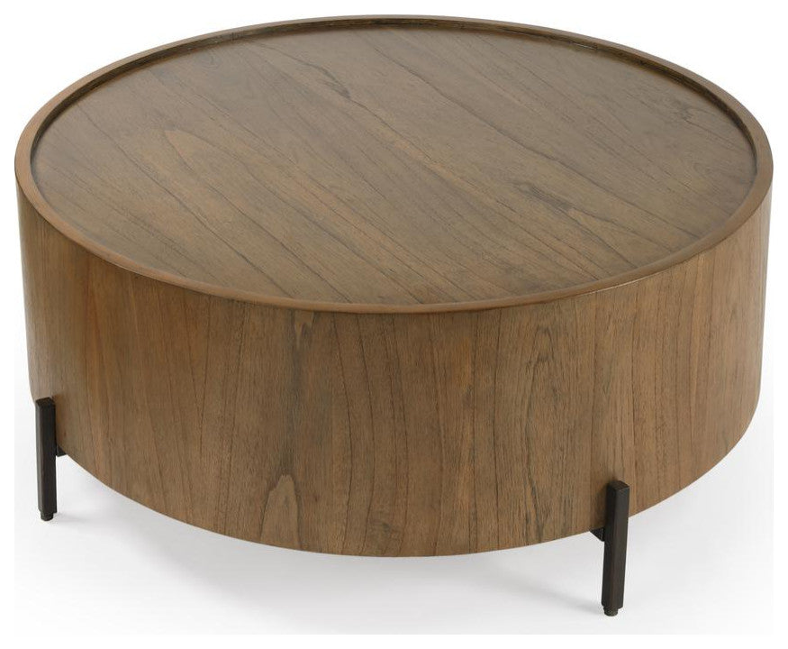 Company Tori Round Coffee Table, Medium Brown