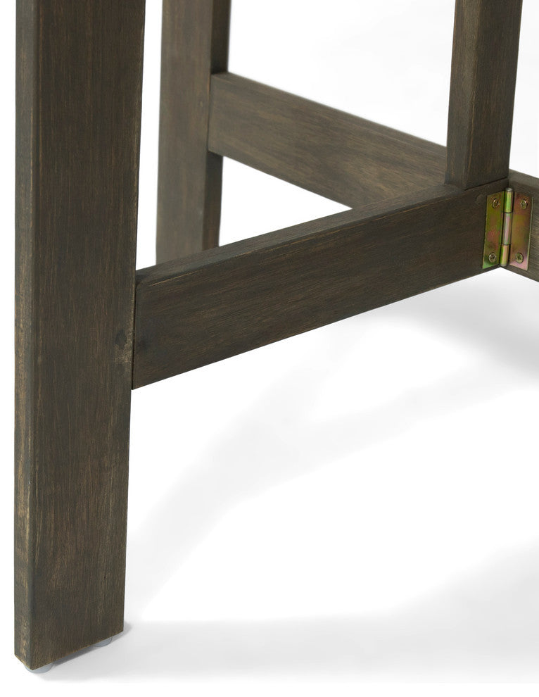 Sophia Outdoor Half-Round Acacia Wood Bistro Table, Gray Finish