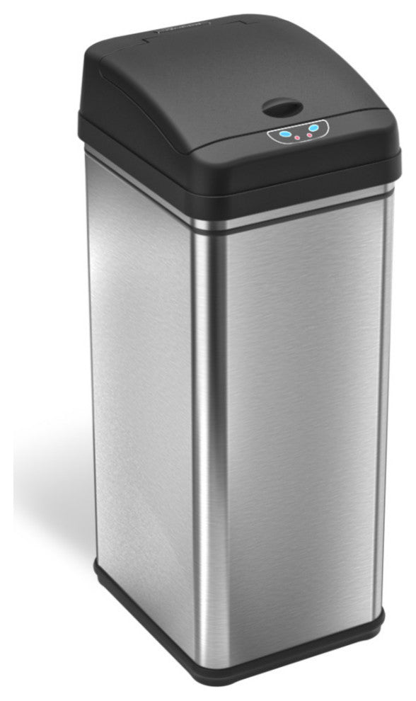 iTouchless 13 Gallon Sensor Trash Can with AbsorbX Odor Control System