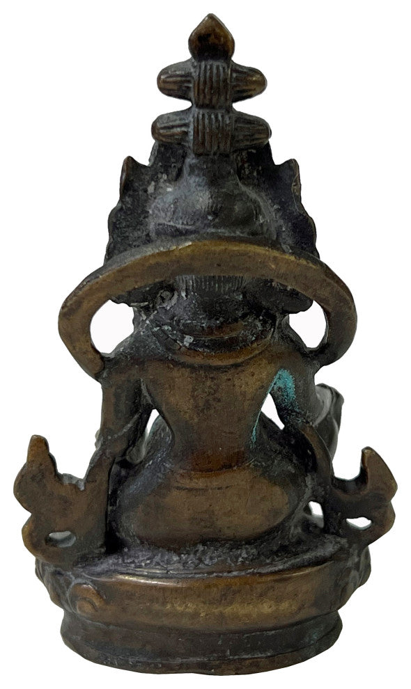 Distressed Marks Bronze Color Metal Zambala Fortune Deity Statue Hws2408