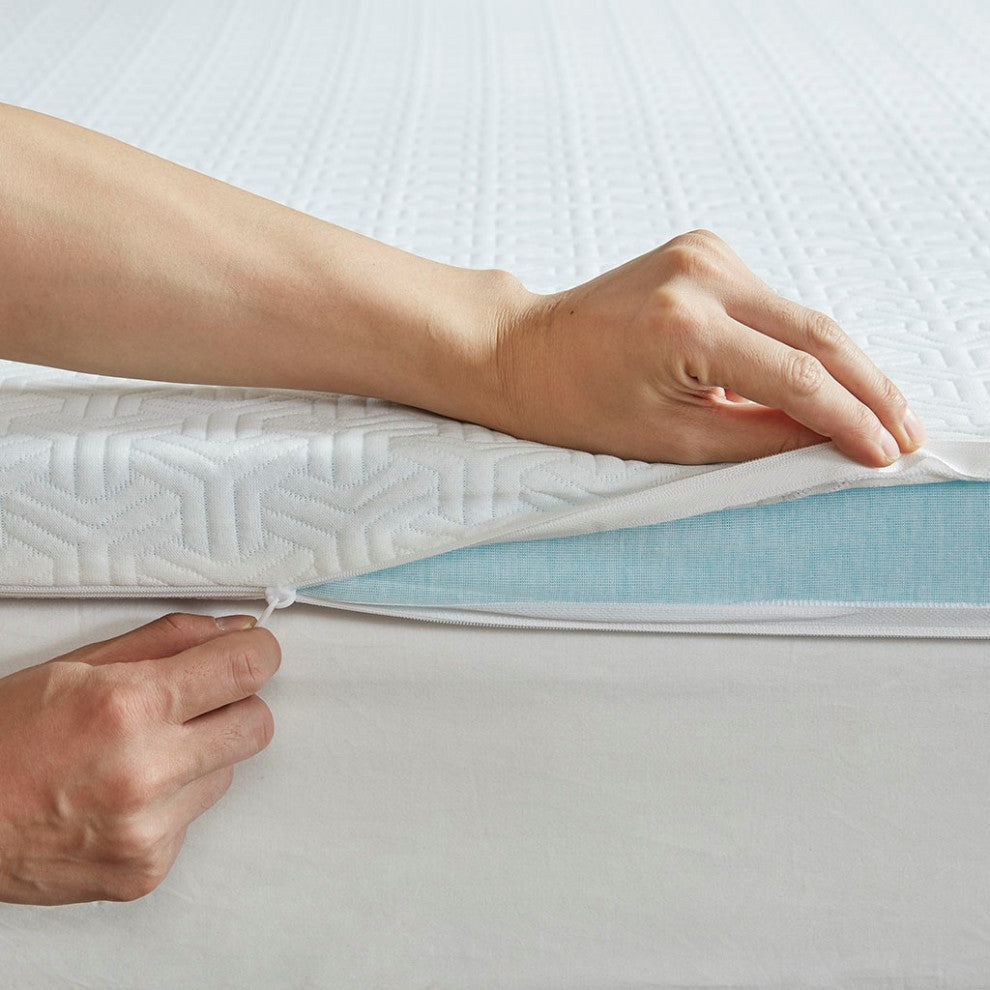 Sleep Philosophy 2" Memory Foam Mattress Topper, White, Full