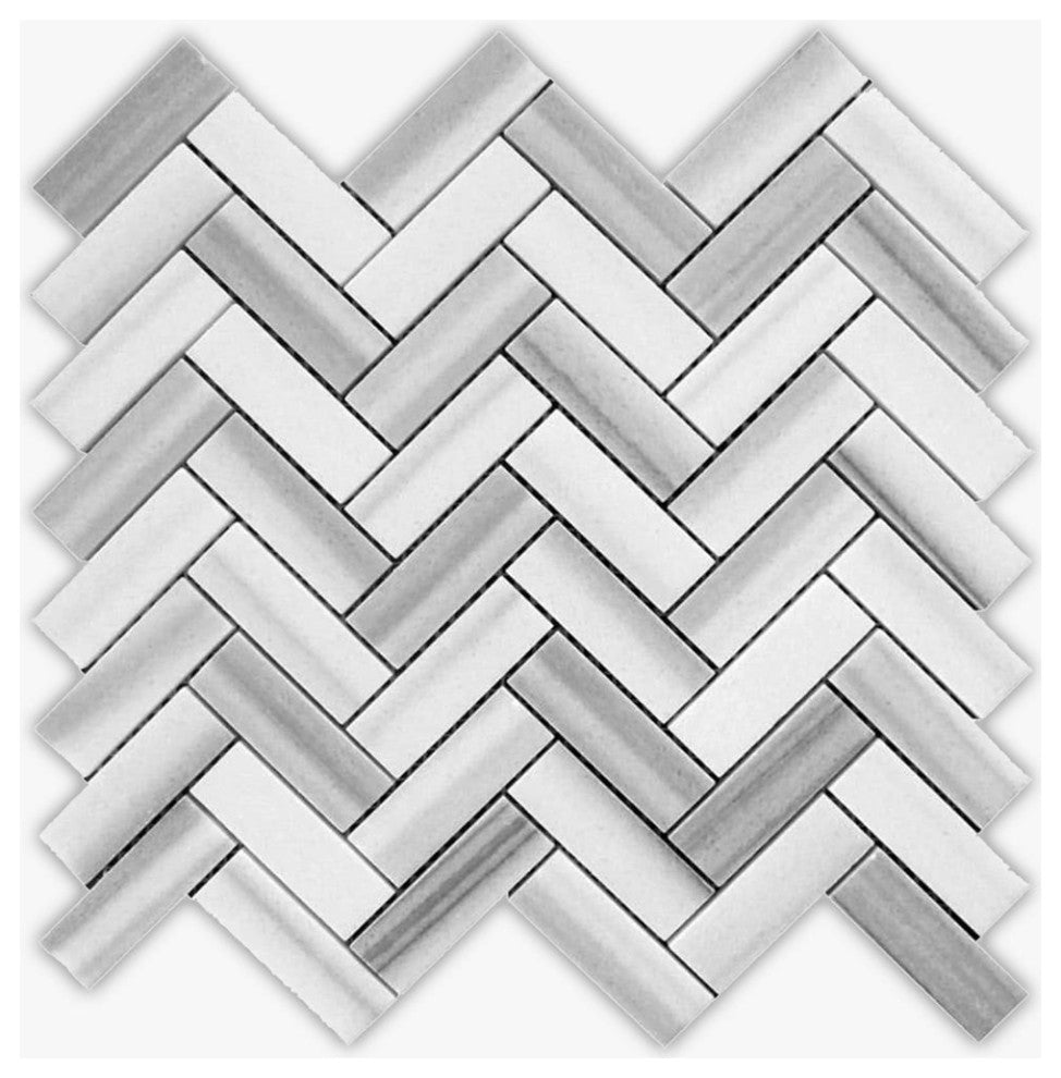 Equador Polished 1x3 Herringbone Marble Mosaic