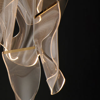 ET2 E24880-133 Rinkle 36"W LED Multi Light Abstract Pendant - French Gold