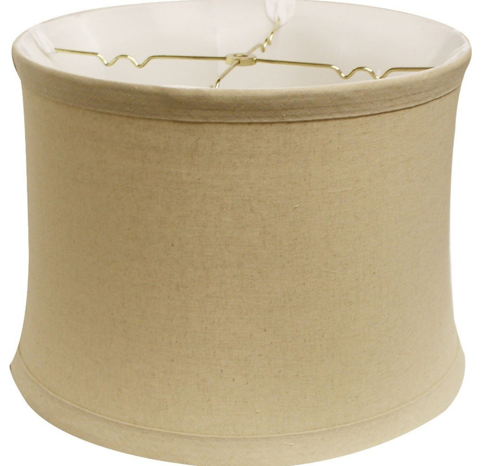 17" Rosewood Drum Trimmed Linen Lampshade
