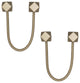 Faux Leather Curtain Tiebacks with Wooden Tips "“ No Installation Needed, Gold, Pack of 2