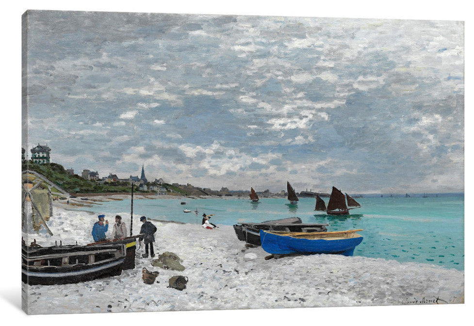"The Beach At Saint-Adresse" Wrapped Canvas Art Print, 26x18x1.5