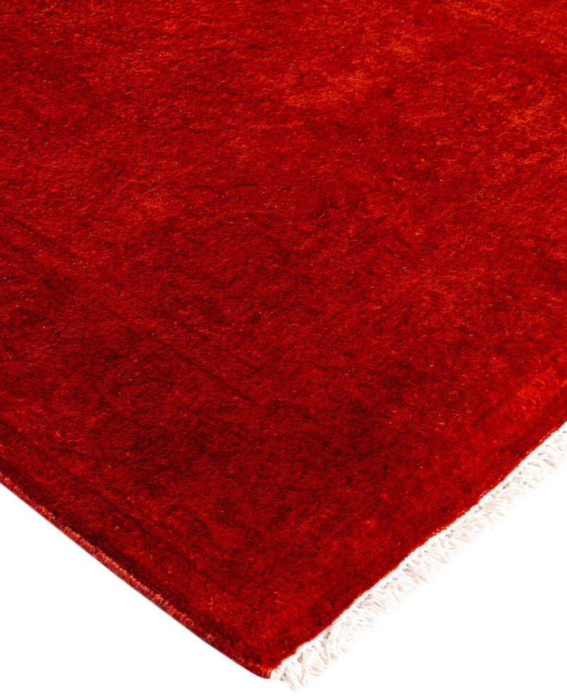 Overdyed One-of-a-Kind Hand-Knotted Area Rug Orange, 2' 6" x 13' 8"