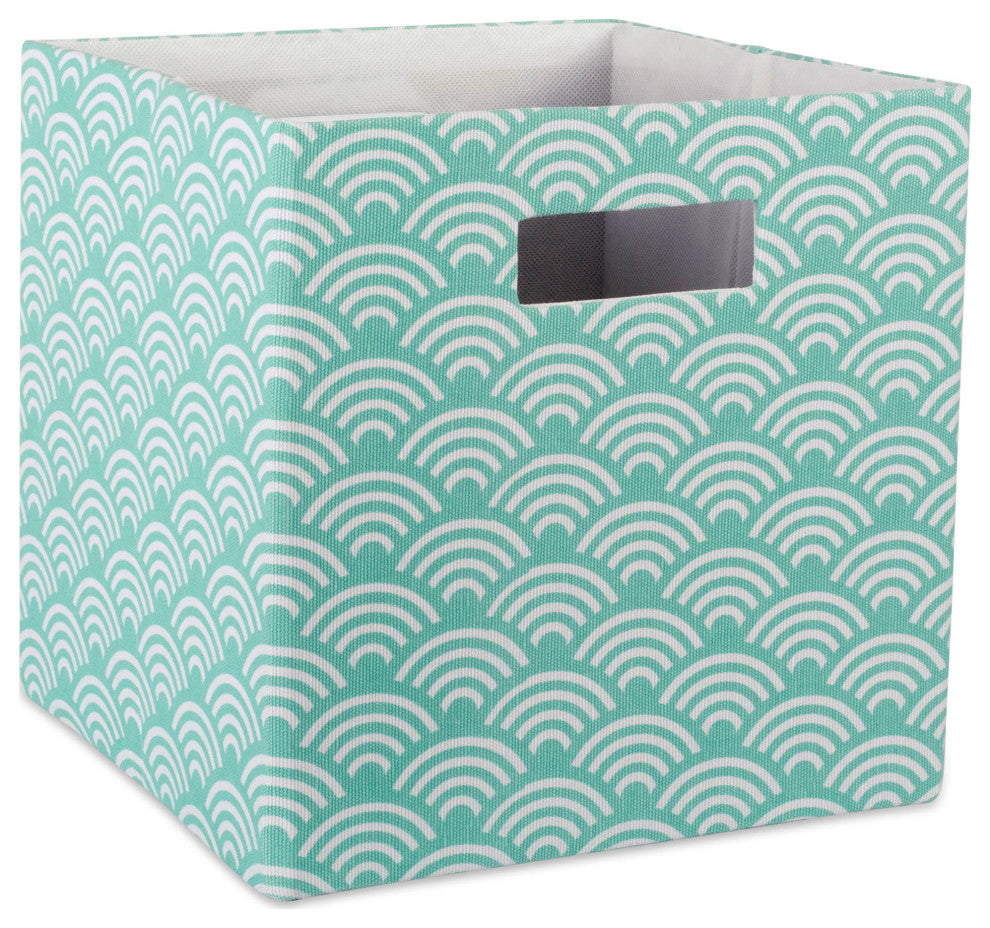 Polyester Cube Waves Aqua Square 13"x13"x13"