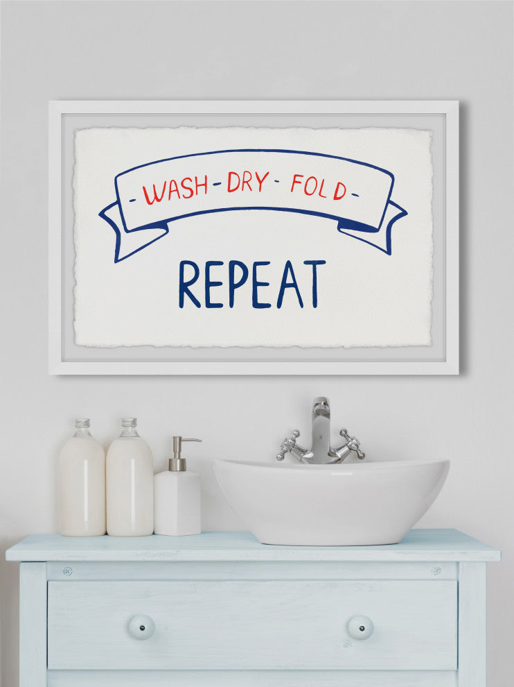 "Wash and Dry" Framed Painting Print, 12x8