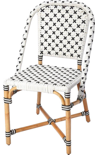 Modern White Rattan Side Chair Design