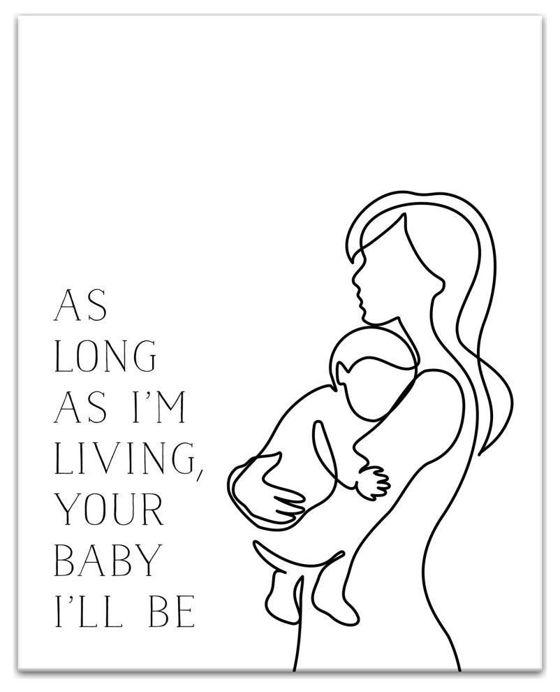 My Baby You'll Be Outline 16x20 Canvas Wall Art