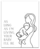 My Baby You'll Be Outline 16x20 Canvas Wall Art