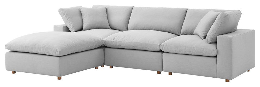 Modular Sectional Deep Sofa Set, Gray, Fabric, Modern, Lounge Hospitality