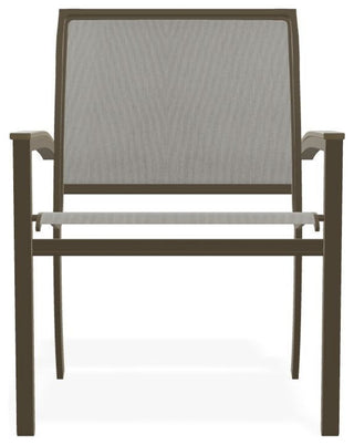 Bazza Sling Stackable Outdoor Dining Chair, Augustine Oyster/Beachwood