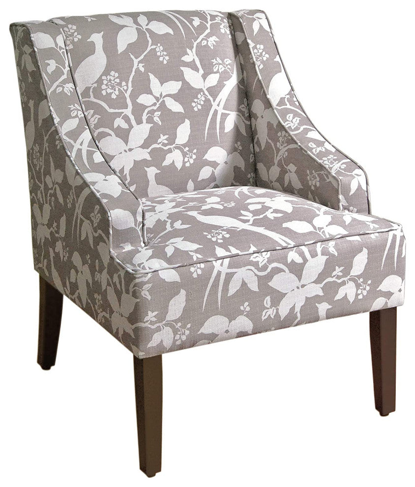 Modern Arm Accent Chair, Dark Gray Velvet