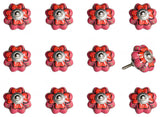 1.5" X 1.5" X 1.5" Pink Red And Green  Knobs 12 Pack