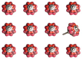 1.5" X 1.5" X 1.5" Pink Red And Green  Knobs 12 Pack