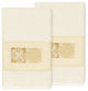 100% Turkish Cotton Vivian 2-Piece Embellished Hand Towel Set, Cream