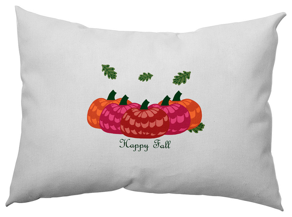 Happy Fall Pumpkins Accent Pillow, Dragon, 14"x20"