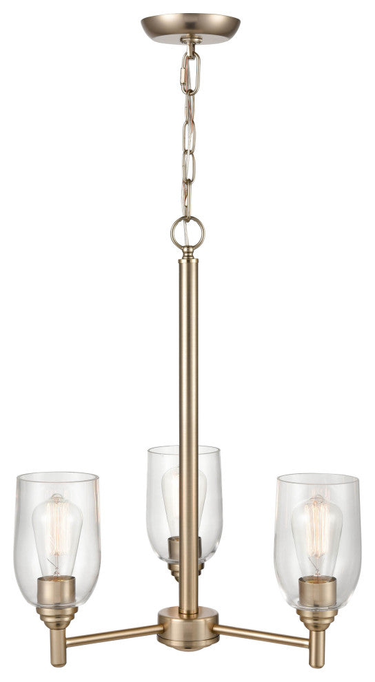 3 Light 18.75 in. Modern Gold Chandelier