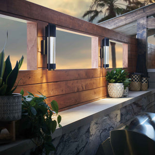 Hinkley Mist Medium Wall Mount Lantern, Satin Black