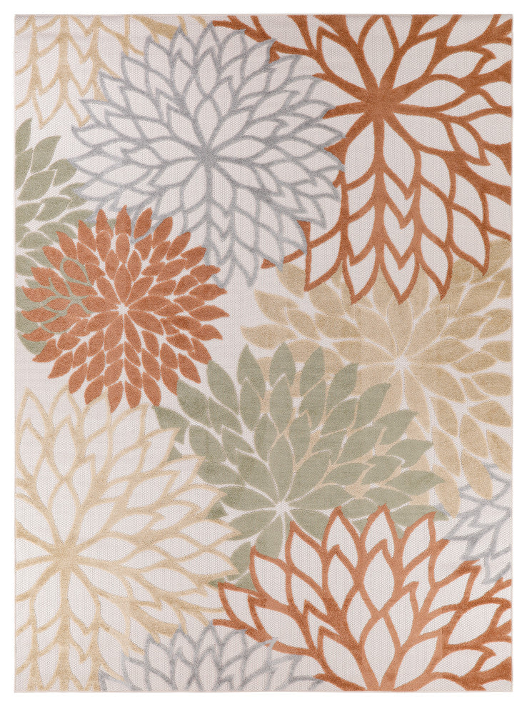 Nourison Aloha 9' x 12' Ivory Multicolor Outdoor Area Rug