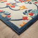 Floral Damask High-Low Indoor Outdoor Area Rug - 2' x 3'