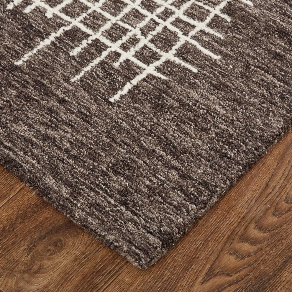 Weave & Wander Carrick Architectural Rug, Brown, 8'x10'