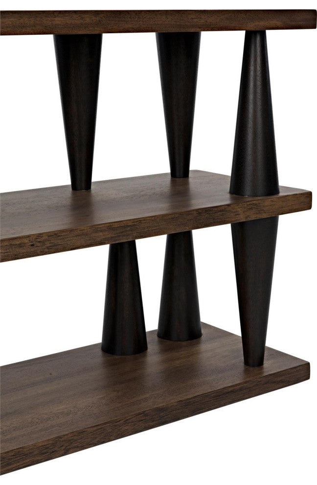 Ebony And Walnut Finish Console Table