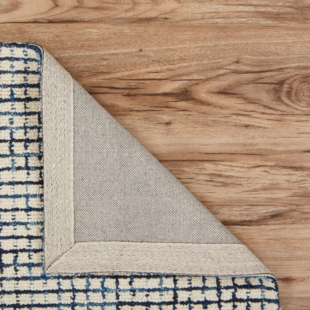 Indigo Grid Area Rug, 7'9"x9'9"