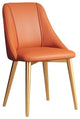 Nordic Iron Desk Stool Dining Chair, Orange+gold Legs