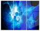 "Fractal Blue Smoke Wallpaper" Digital Metal Wall Art, 3 Panels, 36"x28"