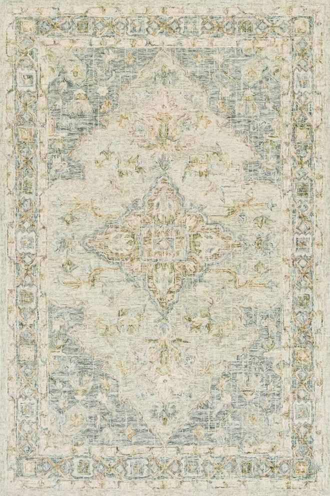 Seafoam Green, Blue Hand Hooked Wool Julian Area Rug by Loloi, 5'0"x7'6"