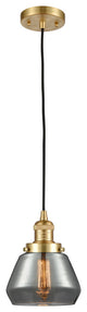 Fulton 1 Light Mini Pendant, Satin Gold, Plated Smoke