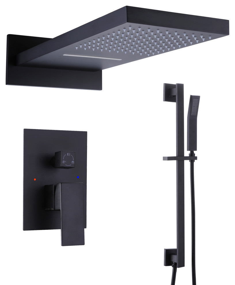 Shower System with Slide Bar & Handheld Shower, With Slide Bar