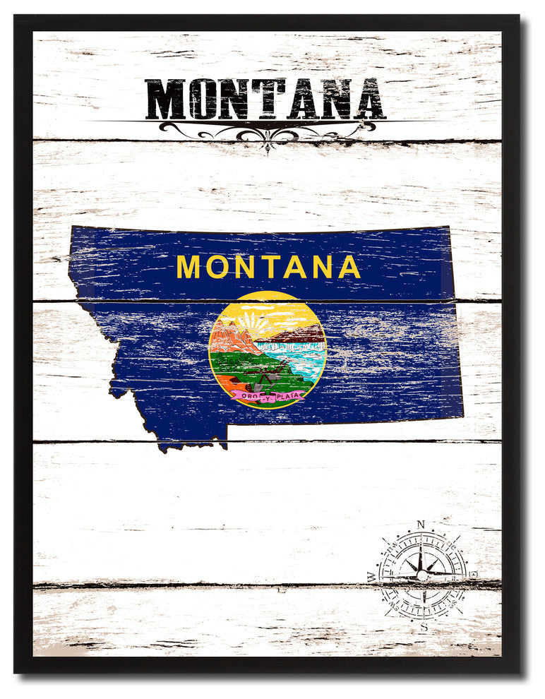 Montana State Flag Canvas, 22"x29"