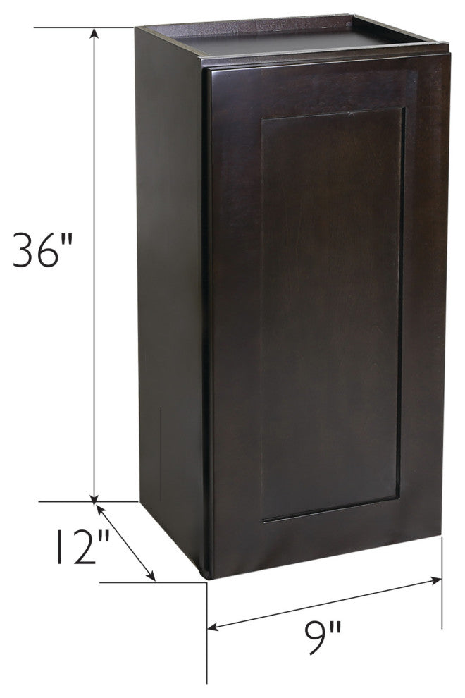 Design House 586487 Brookings 9"W x 36" Tall 1 Door Wall Cabinet - Espresso