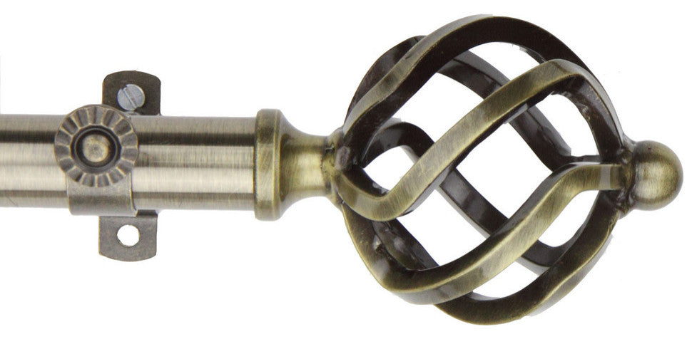 Walter Multi Angle Ceiling Rod 120-170 inch, Antique Brass, One Sided