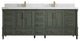 Aberdeen 84 Double Sink Bath Vanity in Pewter Green 2" Calacatta Laza