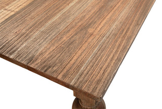 Reclaimed Elm Ball Leg Table 86"