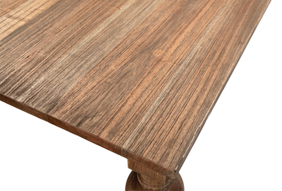 Reclaimed Elm Ball Leg Table 86"
