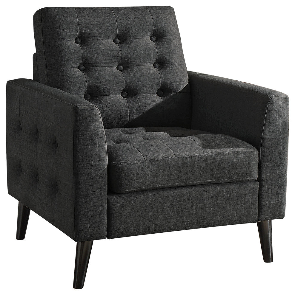 Estrella Tufted Armchair, Charcoal