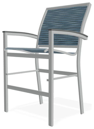 Bazza Sling Balcony Height Stackable Outdoor Stool, Nimbus Ocean/Graphite