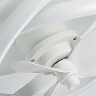 12.5-inch Modern White Small LED Flush Mount Ceiling Fan