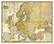"Ethnographische Karte von Europa, 1847" Print by Heinrich Berghaus, 32"x26"