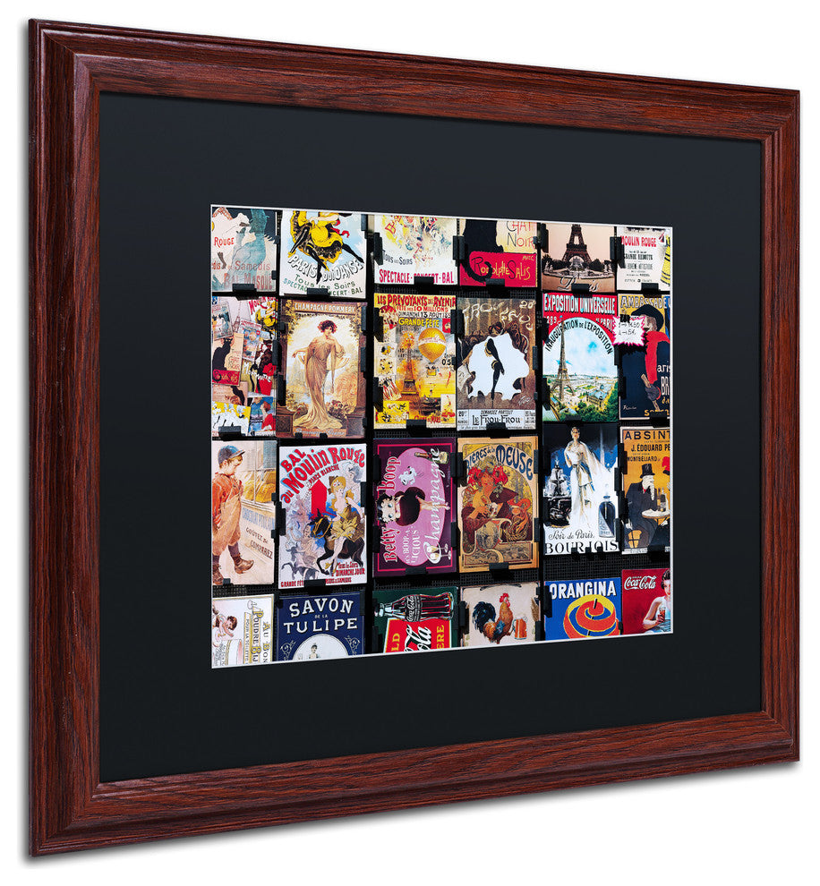 'Parisian Signs' Matted Framed Canvas Art by Preston