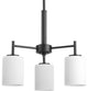 Replay 3-Light Chandelier, Black and Etched Painted White Inside