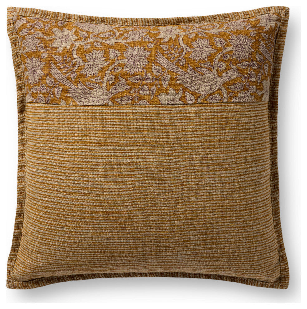 Loloi PLL0199 Mustard 18'' x 18'' Cover Only