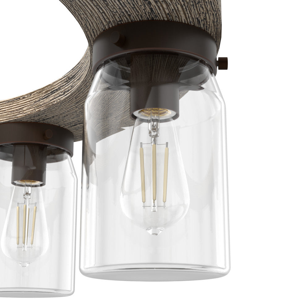 Hunter Devon Park Onyx Bengal and Barnwood 6-Light Chandelier Light Fixture